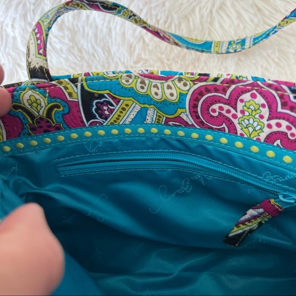 Vera Bradley Bella Paisley double strap small tote shoulder bag silk pin… - Picture 5 of 11